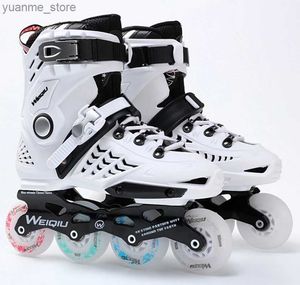 Skates à rouleaux en ligne Skates à roulettes Chaussures en ligne à 4 roues patins Slalom professionnel Sneakers de patinage pour adultes hommes et femmes Rouleau Adulte Y240410