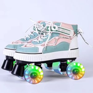 Inline rolschaatsen Rolschaatsen Schoenen voor heren Dames Glijdende trainingssneakers met 4 wielen 2 lijnen Dubbele rij Hoge kwaliteit Factory Direct 231012