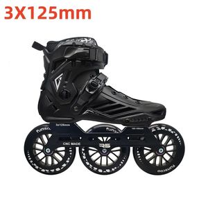 Patins à roulettes en ligne Sepatu roda kecepatan sneaker pour jalanan Skating balap 3 tailles 125mm R5 3x125mm 231012