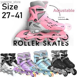 Skates à rouleaux en ligne taille réglable en ligne rouleaux à rouleaux de patinage extérieur de course de course patinage 4 roues chaussures cadeaux flash sneaker coulissant y240410 y240410
