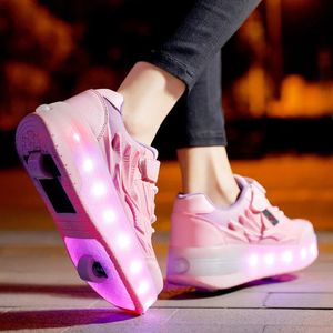 Patins à roulettes en ligne chaussures de skate pour enfants 2 roues baskets de sport garçons filles mode éclairé LED clignotant enfants jouets cadeau jeu 231016