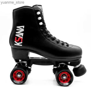 Patins à rouleaux à rouleaux en ligne Super Fibre Skate Shoes Patinines avec 4 roues glissant les baskets de patinage en quad