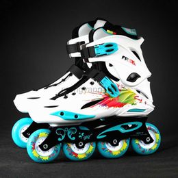 Patins à roulettes en ligne Blanc Noir Professionnel Patins à roulettes en ligne Femme Homme Enfants Adulte Speed Skate Sneakers Outdoor patins 4 rodas Taille 30-44 HKD230720