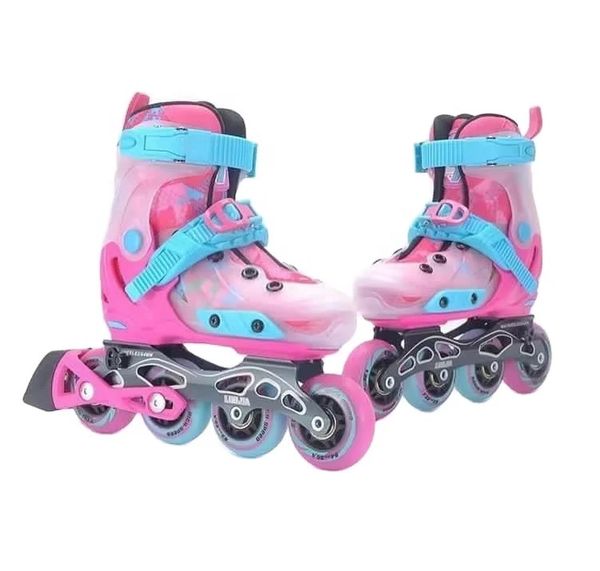 Patins à roulettes en ligne Bottes rigides pour jeunes Cadre CNC Skateboard SLALOM Patines réglables 4 Ruedas Chaussures en ligne clignotantes pour enfants 231012