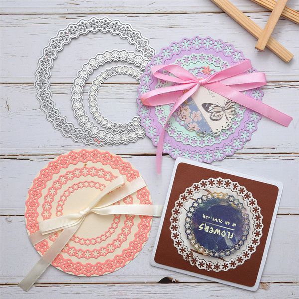 Inlovearts Circle Metal Cuting Dies fond rond pour la fabrication de cartes Scrapbooking Coupes décoratives de giroust