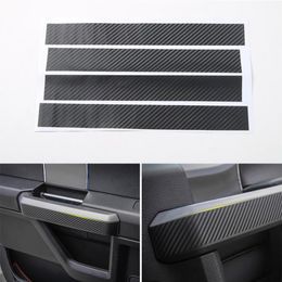 Autocollants noirs en Fiber de carbone pour poignée de porte intérieure, accessoires d'intérieur de voiture adaptés de haute qualité pour Ford F150 201520161409727