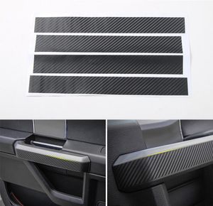 Autocollants noirs en Fiber de carbone pour poignée de porte intérieure, accessoires d'intérieur de voiture adaptés de haute qualité pour Ford F150 201520163932025