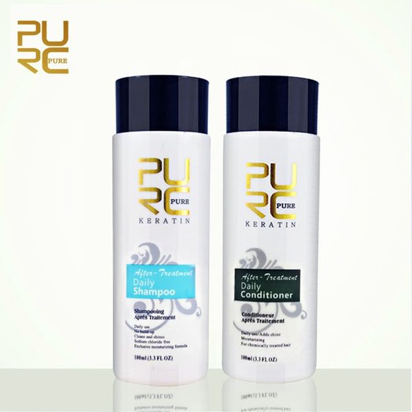 PURC shampooings et revitalisant quotidiens pour cheveux pour lisser réparation lissage soin des cheveux féminins masculins 2 pièces/ensemble 200 ml