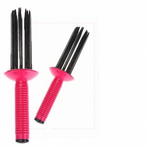 Peine innovador redondo no daña el cabello ABS Curling Make Up Brush Roller Roll Peine Hairdring Tool h4xS #