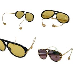Hombres innovadores gafas de sol de diseño protegen los ojos ovalados púrpura marrón lente adumbral acetato gafas de moda duraderas lunette de soleil gafas tono dorado ga0136 C4