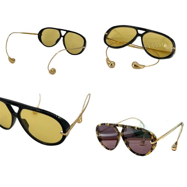 Lunettes de soleil de designer pour hommes innovants protègent les yeux ovales violet marron lentille adumbral acétate lunettes de mode durable lunette de soleil lunettes ton or ga0136 C4