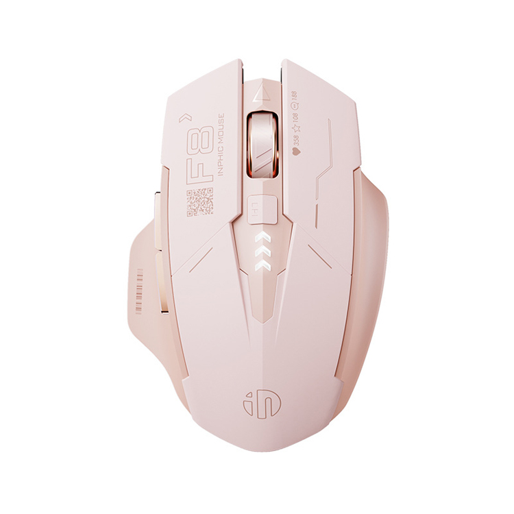 INPHIC F8 Mädchen-Maus, 3 Modi, Bluetooth 5.0/4.0-Maus, 2,4 G, wiederaufladbare kabellose Maus mit 6 Tasten, ergonomische Computermaus für Laptop