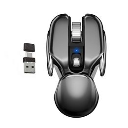 Souris sans fil INPHIC PX2 avec récepteur USB Type C 2-en-1, souris optique sans fil rechargeable à clic silencieux pour ordinateur portable, ordinateur, souris MacBook