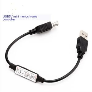 Conector USB de entrada y salida Mini luz LED monocromática de 5V con controlador estroboscópico atenuador de 3 botones