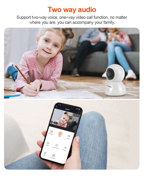 Inqmega 5G 4MP TUYA Smart Wifi Camera de seguridad Home Security Cam With Privacy Mode Tracking Audio Video Baby Monitor