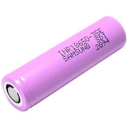 INR18650 35E 18650 Batería Caja rosa 3500mAh Capacidad 8A 3.7V Drenaje Baterías de litio recargables Baterías planas Células de vapor para Samsung Fast