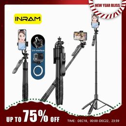INRAM-L16 Wireless Selfie Stick Trípode Stand Monopod plegable para cámaras de acción de GoPro Balance de teléfonos inteligentes Shooting Estable Live 231221