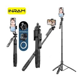 INRAML16 Wireless Selfie Stick Trépied Monopode pliable pour caméras d'action Smartphones Balance Prise de vue stable en direct 240309
