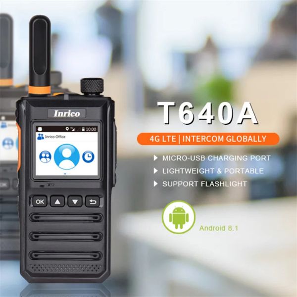 INRICO T640A Android 81 4G Network Walkie Talkie Antenne séparée Military POC Military POC avec GPS Bluetooth WiFi 240509