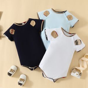 INS 100% coton barboteuses pour bébés garçons filles barboteuse concepteur à manches longues combinaisons à manches courtes marque vêtements pour enfants