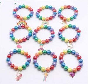 INS 12 styles enfants bijoux bracelet perles colorées sirène flamant charmes bracelet mignon design princesse bracelet pour fille bijoux4016338