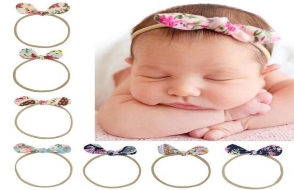 Ins 8 Colours Baby Girl Bandband Vintage Flower Design Bow Band Band Girl Hair Accessoires Accessoires pour enfants 2927534