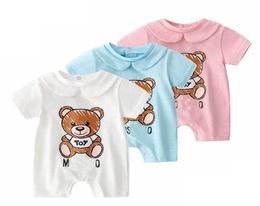 INS bébé marque vêtements bébé M jouet ours barboteuse nouveau coton nouveau-né bébé filles garçon enfant en bas âge Robes enfants vêtements de créateur infantile Jum2670285