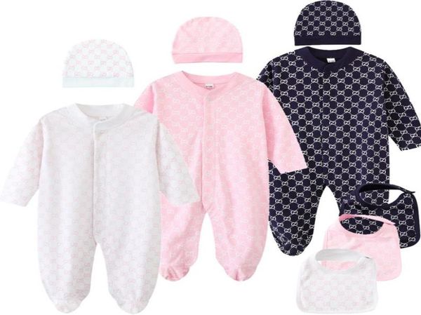 Ins Baby Brand Clothes Baby Baber New Cotton nouveau-né bébé filles de printemps d'automne Romper Kids Designer Infant Jumps combinaisons 2302499