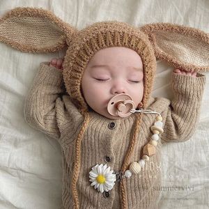 INS bébé filles garçons oreilles de lapin mignons chapeaux tricotés infantile enfants lapin de dessin animé épaissir bonnet chaud enfants casquette de fête de Pâques Q4625