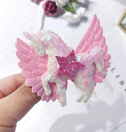 Ins Baby Girls Hairpin Migne Cartoon Bobby Pin Wings Bow Clain Clips Sequin Glitter Barrette Pentagram HEAGRAM CHEAUX ACCESSOIRES 2288631
