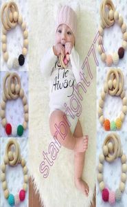 Ins Baby Baby Rainbow Bracelets en bois Baby Soothers Teether Infant Wooden Beads Perles Perles à la main