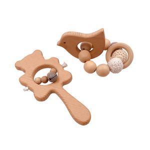 Ins babysafty houten soothers tanden set beren olifant vorm kralen bal design gezondheidszorg kinderziekte training baby gedurende 3 maanden