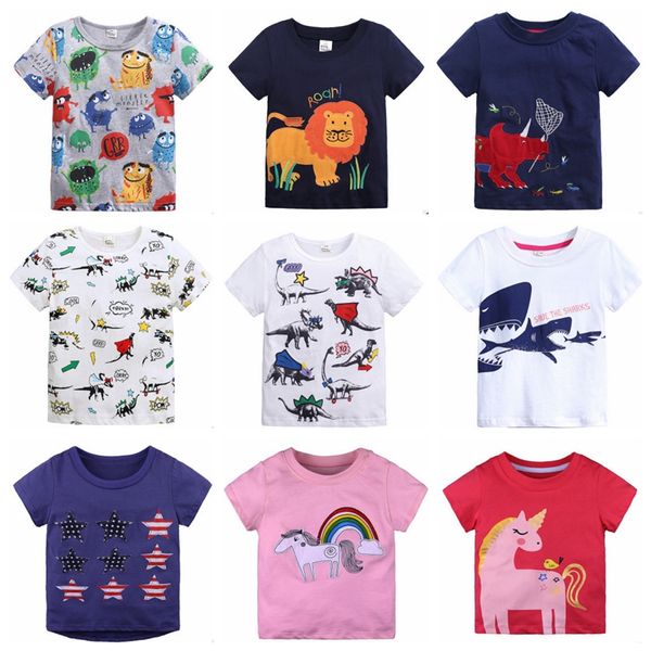 INS Bébé Chemises Animal Appliqued Enfants T-shirts À Manches Courtes T-shirts Dessin Animé Garçons Tops Enfants Tenues D'été Bébé Vêtements 31 Modèles DHW2490