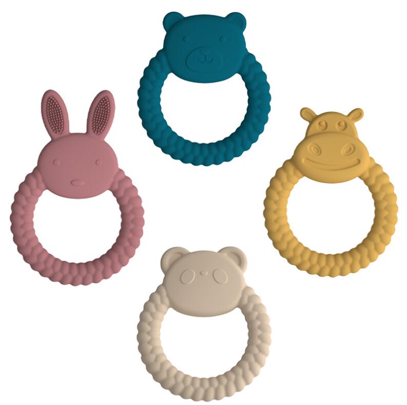 INS bambino Succhietti in silicone Massaggiagengive Animali giocattolo Design dei cartoni animati Assistenza sanitaria Dentizione pacificata L'addestramento del bambino può essere fatto bollire