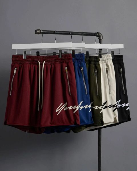 INS Basketball Shorts cremallera de chicos americanos pantalones cortos de malla suelto de verano para hombre delgado seda de seda que se acelera los pantalones de cinco puntos 240402