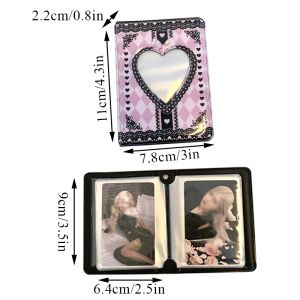 INS Black Plaid Photo Album 3 pouces Heart Hollow Kpop Idols Photocards Cartes Holder Star Chasing Photos Collectez le livre 40 POCHES