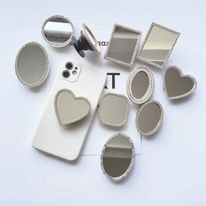 INS BLING Hearts Flowers Mirror Extend Phone Stand pour iPhone Samsung Huawei Xiaomi Universal Dinger Ring Grip Bracket