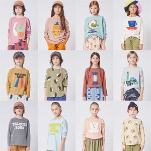 Ins Bobo Enfants T-shirts Filles Garçons Chemises Garçon T-shirt Bébé À Manches Longues T-shirt Bande Dessinée Tops Enfant T-shirt Drôle Enfants Vêtements 220607