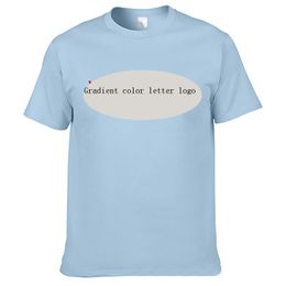 Ins Merk Design Letter Top Tee Gradiënt Grafisch Gedrukt Katoen O Hals Korte Mouw T-shirt 12 Kleur Select Size (S-2XL)