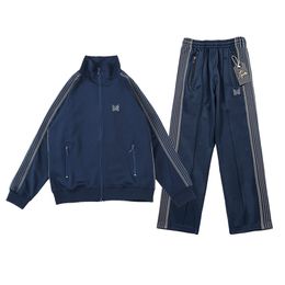 INS Brand Men's Tracks Parving Needles Track Pant Butterfly broderie Sports Set Pantal