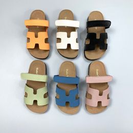 INS Niños zapatillas de corcho Fashion Niños Niños sin deslizamiento Sandalias de fondo suave para niños Outdoor Beach S0285