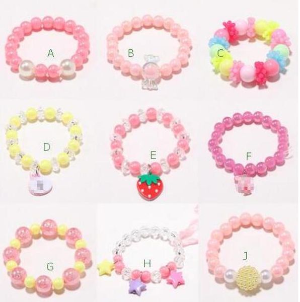 Ins mignon 9 Style Kidd Jewelry Accessory Stars coloré Pearl Love Heart Charms Bracelet Mignon Design Princess Bracelet Kids Girl JE9249158