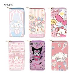 Ins schattig kuromi cinnamoroll multi -functie bloem print portemonnee kinderen accessoires grote capaciteit tas kinderen verjaardagscadeau