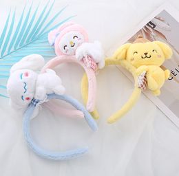 INS Cute Kuromi Style Hair Sticks Handgemaakte pluche Melody Cinnamoroll Design Washing Face Girl Kids Accessoires