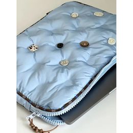 Ins schattig kussen blauwe laptophoes computer draagtas tas 13,3 14 15,6 16 inch draagbare tafelkleedtassen Mac boek HP ASUS 231229