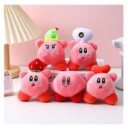 INS – porte-clés en peluche Kirby aux fraises, mignon, bijoux pour sac à dos d'école, ornement, jouet pour enfants, cadeaux d'environ 12cm