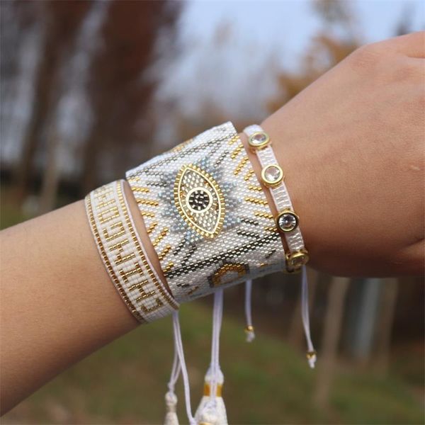 Ins style ethnique mexique Bracelet pour femmes Pulseras Mujer Moda 2020 MIYUKI bijoux turc mauvais œil Bracelets brassard fait main