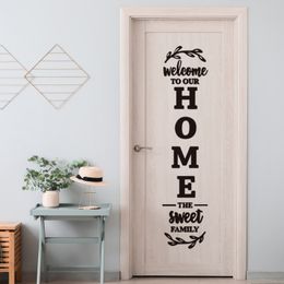 Ins Style européen anglais maison Slogan décor Stickers muraux Simple porte autocollant chambre chambre décoration auto-coller autocollants