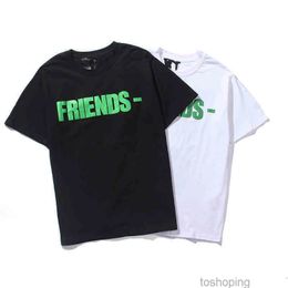 Ins Fashion Brand Green Big Printing Loose Hip Hop T-shirt à manches courtes Moitié pour hommes et femmes2