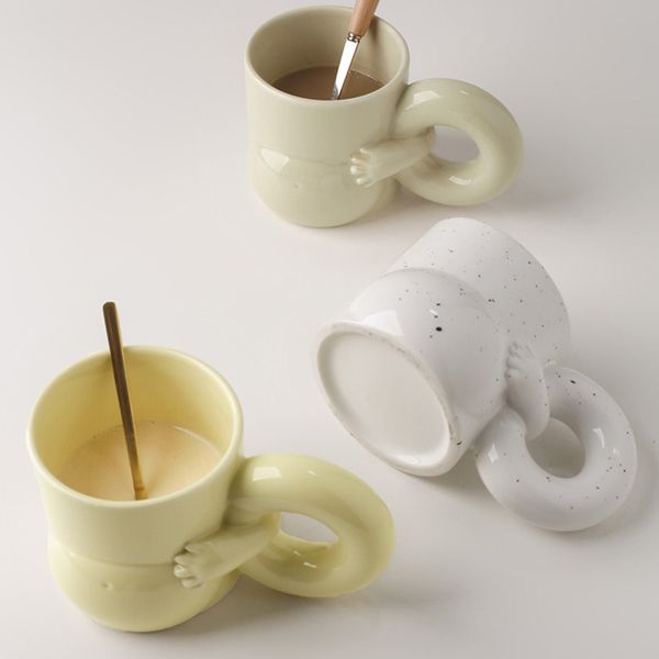 Tazas creativas para bebés gordos, taza de café de oficina encantadora, taza de porcelana de diseño novedoso de cerámica, taza nórdica Simple